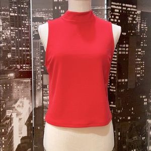 Express crop top turtle neck tank top red small